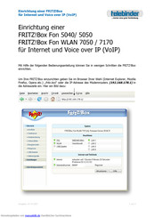 AVM FRITZ!Box Fon WLAN 7170 Bedienungsanleitung
