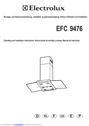 Electrolux EFC 9476 Montage- Und Gebrauchsanweisung