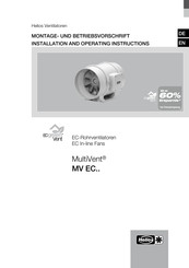 Helios MultiVent MV EC 200 Montage- Und Betriebsvorschrift