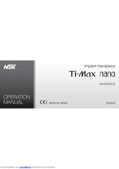 NSK Ti-Max nanoSG20LS Bedienungsanleitung