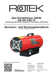 Rotek HG-50-230-TI Benutzer- Und Wartungshandbuch
