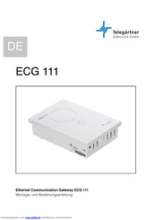 Telegärtner ECG 111 Montage- Und Bedienungsanleitung