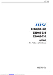 MSI E350DM-E33 Serie Bedienungsanleitung