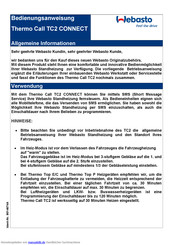 Webasto Thermo Call TC2 COMFORT Bedienungsanweisung