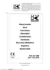 Kalorik TKG AS 1000 Gebrauchsanleitung