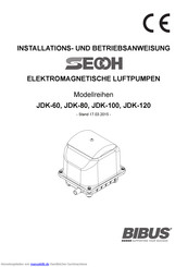 SECOH JDK-120 Installations- Und Betriebsanweisung
