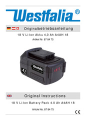 Westfalia A4AH 18 Originalbetriebsanleitung