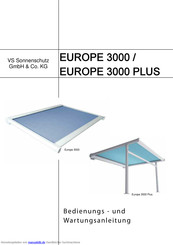 VS Sonnenschutz EUROPE 3000 Bedienungs- Und Wartungsanleitung