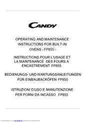 Candy FP 855 Bedienungs Und Wartungsanweisungen