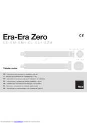 Nice Era Zero Serie Installierungs-Und Gebrauchsanleitungen Und Hinweise