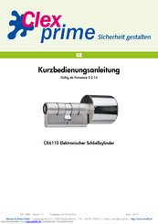 Uhlmann & Zacher Clex prime CX6110 Kurzbedienungsanleitung