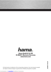 Hama 2K086517 Bedienungsanleitung