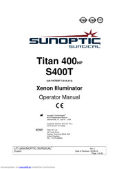 Sunoptic Surgical Titan 400HP S400T Bedienungsanleitung