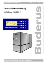 Buderus BHKW Modul E 0836 DN-70 Technische Beschreibung