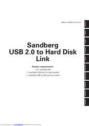 Sandberg USB 2.0 to Hard Disk Link Handbuch