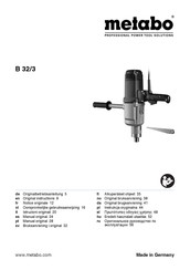 Metabo B 32/3 Originalbetriebsanleitung