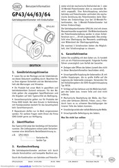 Siko GP44 Benutzerinformation