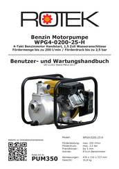 Rotek WPG4-0200-25-H Benutzer- Und Wartungshandbuch