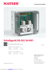 MAYSER SG-SLE X4-0X1 Betriebsanleitung