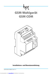 Bpt GSM COM Installations- Und Benutzeranleitung