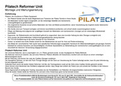 Pilatech Reformer Unit Montage- Und Wartungsanleitung