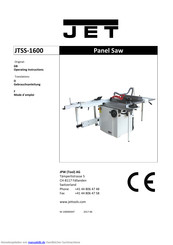 Jet JTSS-1600 Gebrauchsanleitung