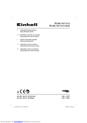 EINHELL TE-AG 18/115 Li-Solo Originalbetriebsanleitung