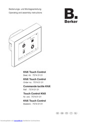 Berker KNX Touch Control Bedienungs- Und Montageanleitung