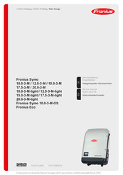 Fronius Symo 10 0 3 M Serviceanleitung Ersatzteilliste Pdf Herunterladen Manualslib