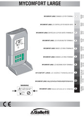 Galletti Mycomfort Large Bedienungsanleitung Pdf Herunterladen Manualslib