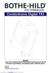 Bothe Hild Comforttronic Digital Tx2 Handbuch Pdf Herunterladen Manualslib