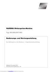 Warema Typ W5 Bedienungsanleitung Und Wartungsanleitung Pdf Herunterladen Manualslib