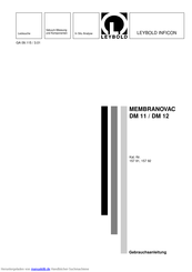 Leybold Membranovac Dm 11 Gebrauchsanleitung Pdf Herunterladen Manualslib