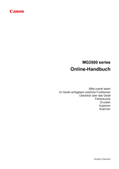 Canon Mg2500 Series Handbuch Pdf Herunterladen Manualslib