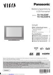 Panasonic Tx 19led8f Bedienungsanleitung Pdf Herunterladen Manualslib