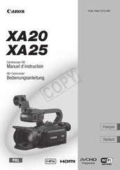 Canon Xa Bedienungsanleitung Pdf Herunterladen Manualslib